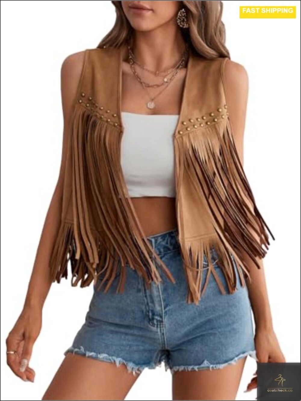 Fringe Vest for Women Tassel Suede Cowgirl Concert & Festival Outfit